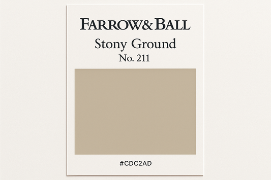 Create Colour Swatch Card For Farrow and Ball -Stony Ground No. 211 Hex Code #CDC2AD