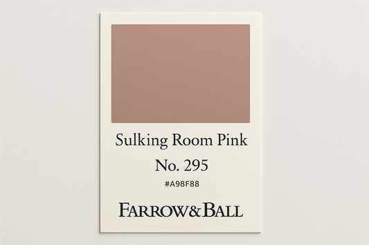 Create Colour Swatch Card For Farrow and Ball -Sulking Room Pink No. 295 Hex Code #A98F88