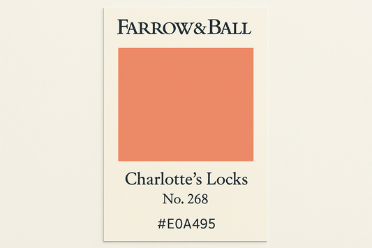 Create colour swatch card using hex coda and label as Farrow and Ball -Charlotte's Locks No. 268