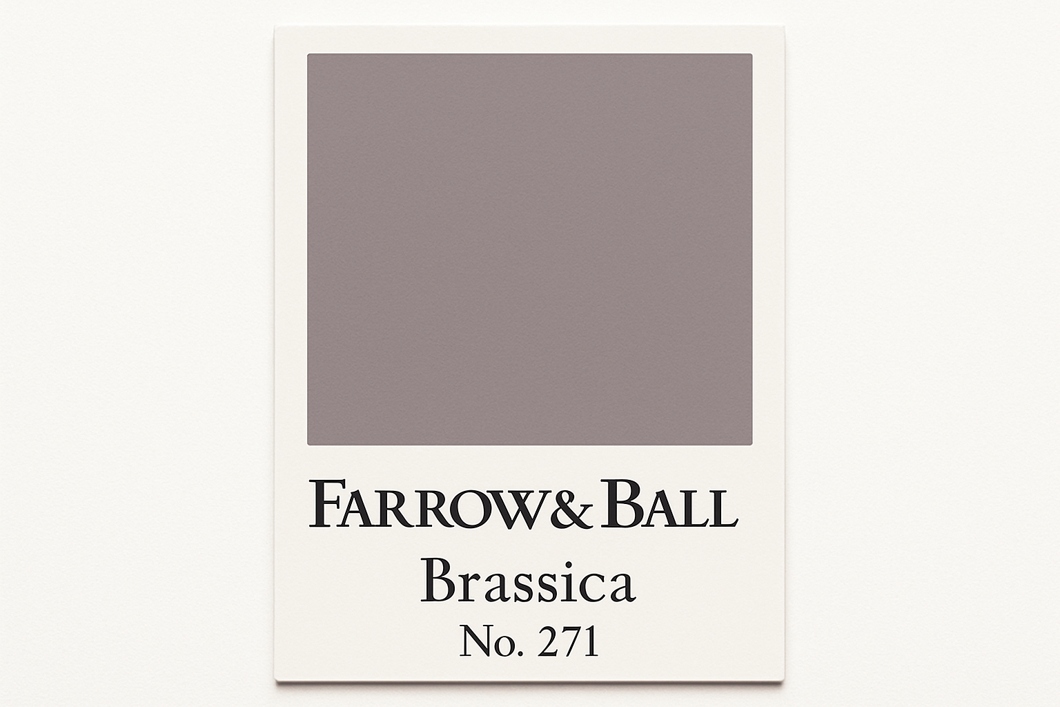 Create colour Swatch Card using Hex code #8A8288 and label it Farrow and Ball -Brassica No. 271 