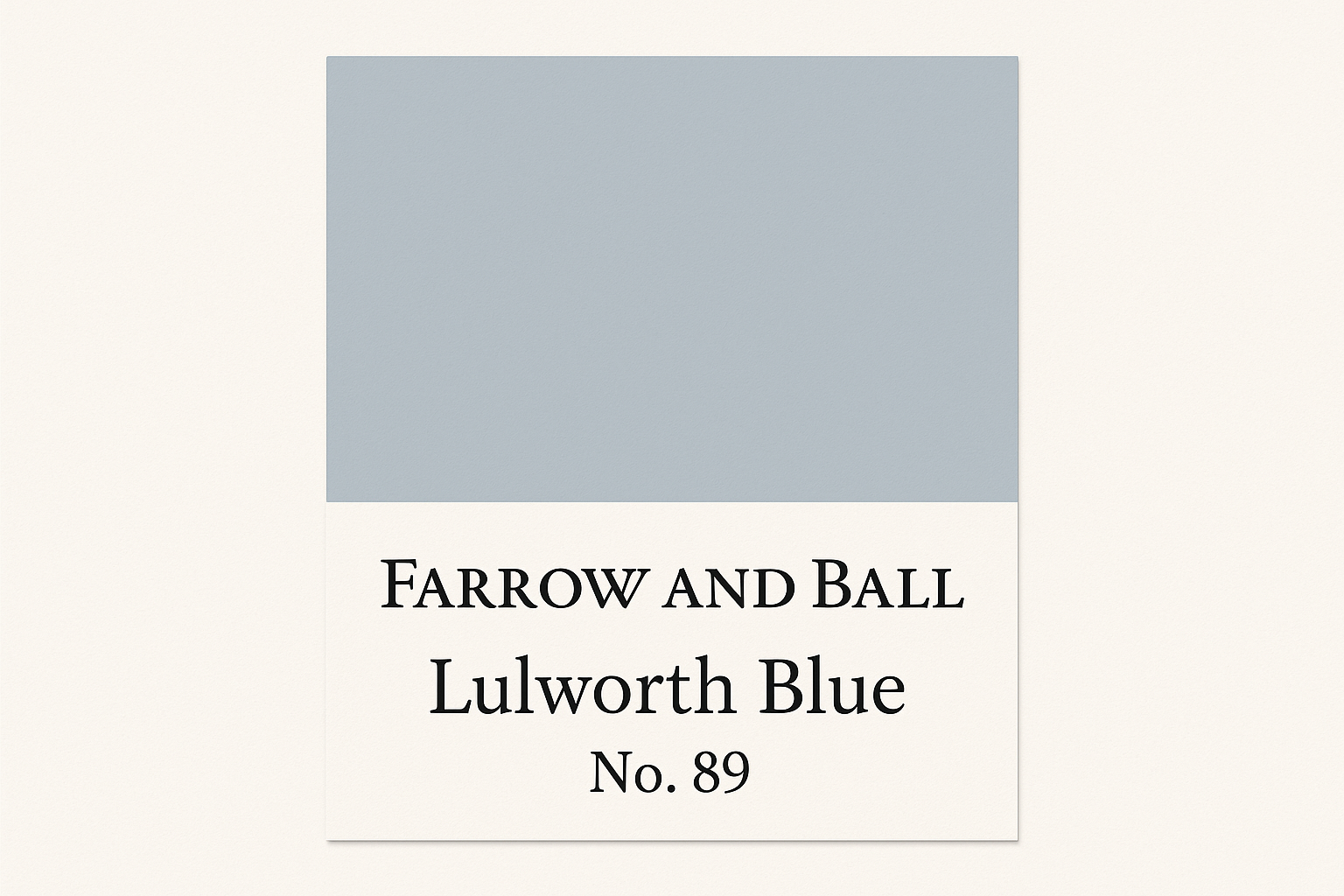 Create colour swatch card using Hex Code #A2B8C7  - Label the swatch card Farrow and Ball Lulworth Blue No. 89