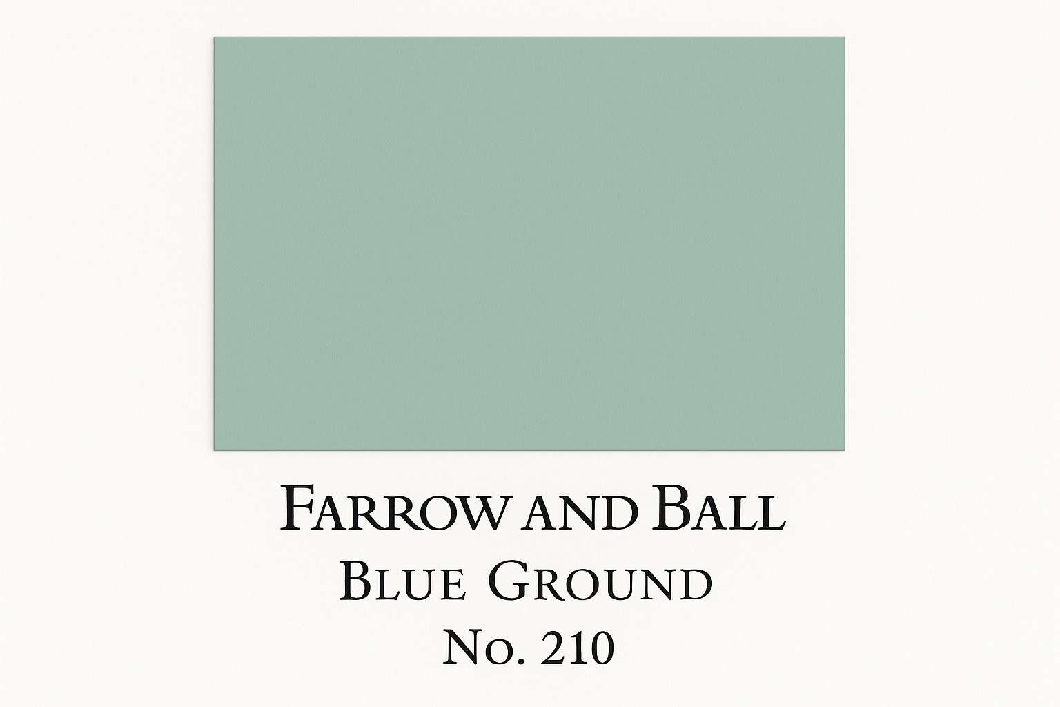 Create colour swatch card using Hex Code #A7C9C8 and label as Farrow and Ball -Blue Ground No. 210