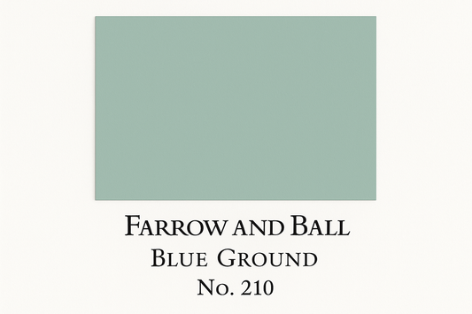 Create colour swatch card using Hex Code #A7C9C8 and label as Farrow and Ball -Blue Ground No. 210