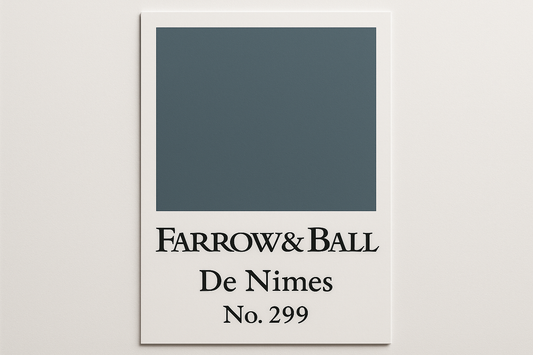 Create colour swatch card using hex code and label as Farrow and Ball -De Nimes No. 299