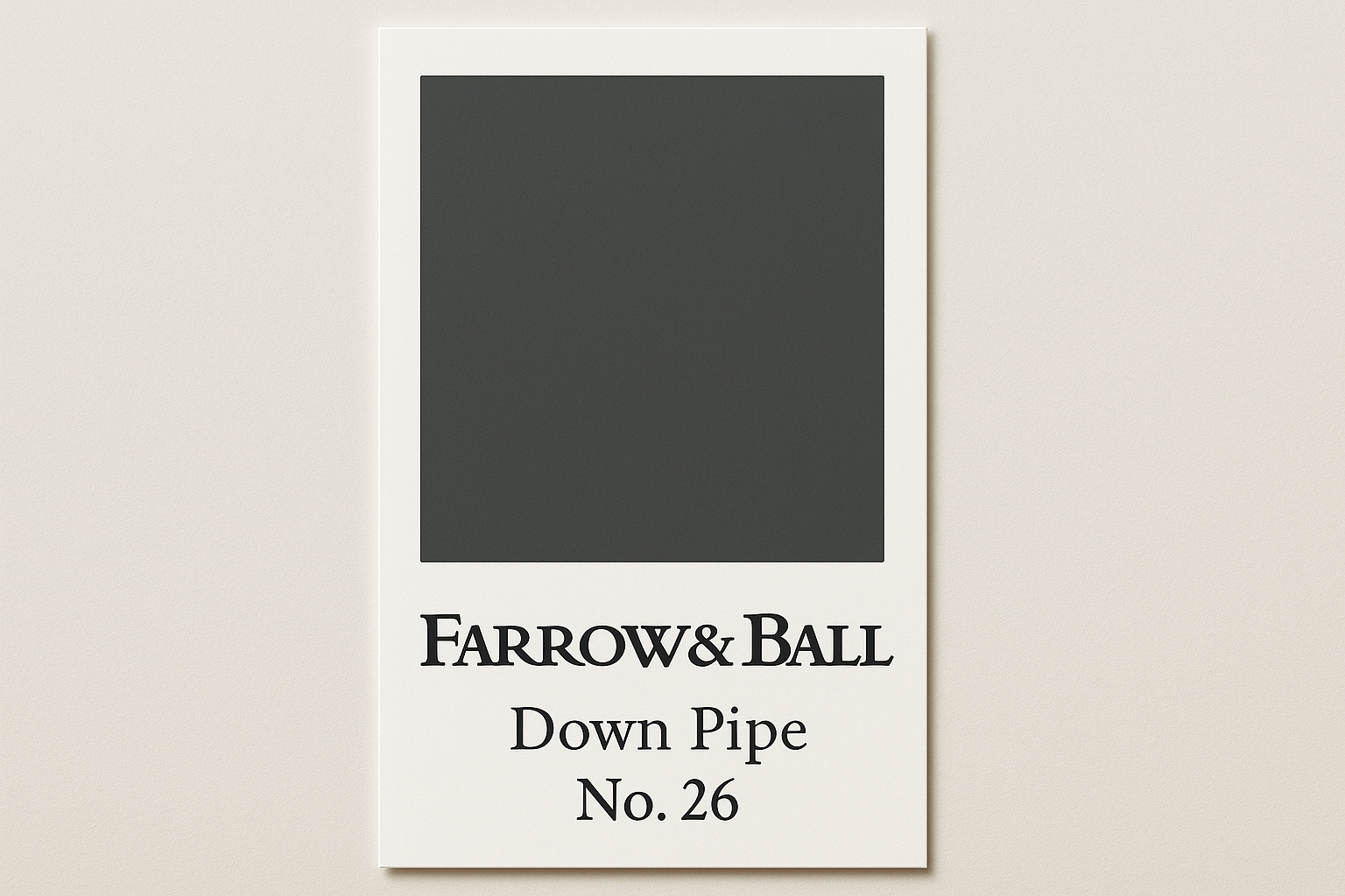 Create colour swatch card using hex code and label as Farrow and Ball -Down Pipe No. 26