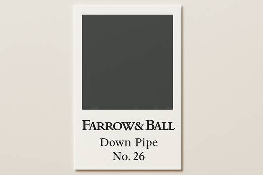 Create colour swatch card using hex code and label as Farrow and Ball -Down Pipe No. 26