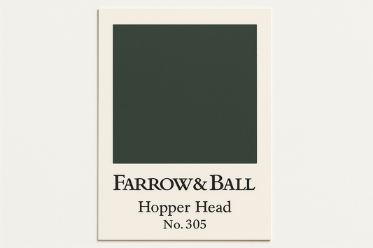 Create colour swatch card using hex code and label as Farrow and Ball -Hopper Head No. 305