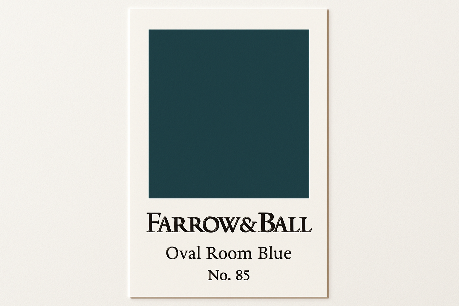 Create colour swatch card using hex code and label as Farrow and Ball -Oval Room Blue No. 85 