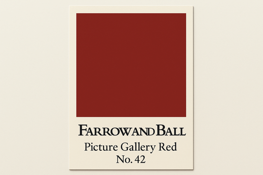 Create colour swatch card using hex code and label as Farrow and Ball -Picture Gallery Red No. 42