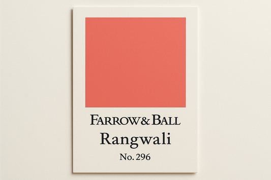 Create colour swatch card using hex code and label as Farrow and Ball -Rangwali No. 296