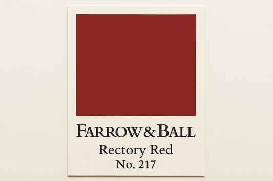 Create colour swatch card using hex code and label as Farrow and Ball -Rectory Red No. 217