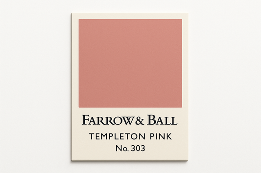 Create colour swatch card using hex code and label as Farrow and Ball -Templeton Pink No. 303