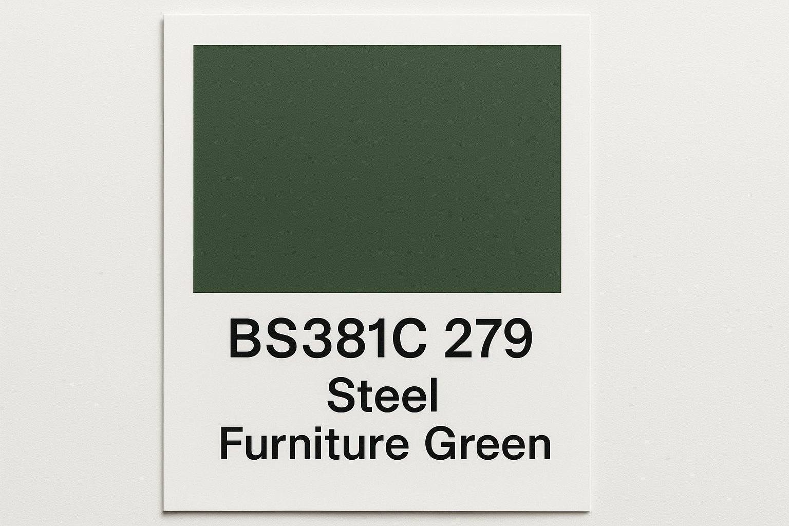 Create colour Swatch card using the correct hex code for BS381C 279 Steel furniture green