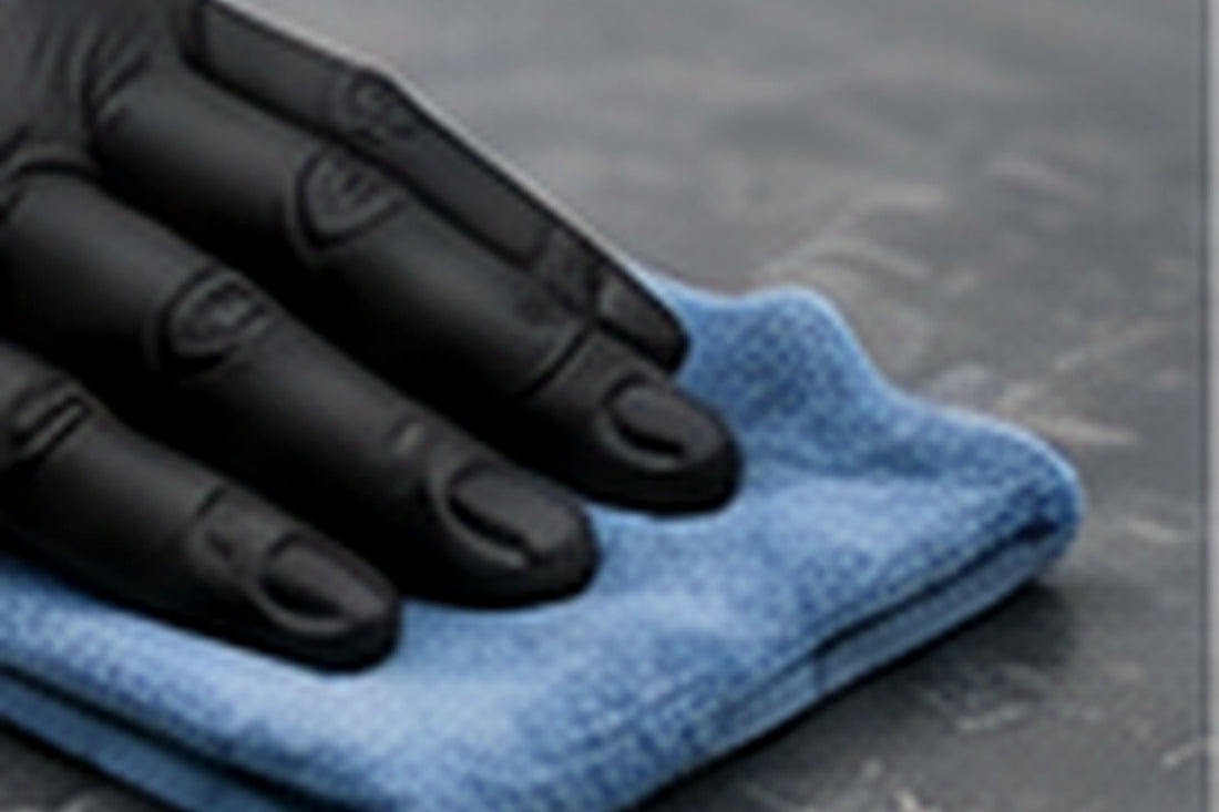 Cleaning a surface with degreaser and lint-free cloth